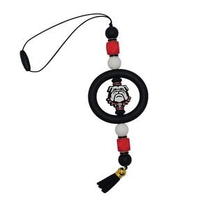 UGA Car Charms for Rear Mirror Black Ring Dawg Head Bulldogs Football